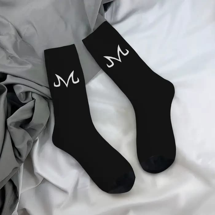 Chaussettes amusantes Dragon Ball Majin Vegeta, chaussettes vintage à motif sans couture imprimé pou