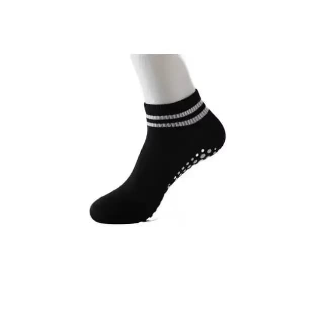 Chaussettes antidérapantes pour femmes, chaussettes de Yoga Pilates avec doubles rayures, chaussette