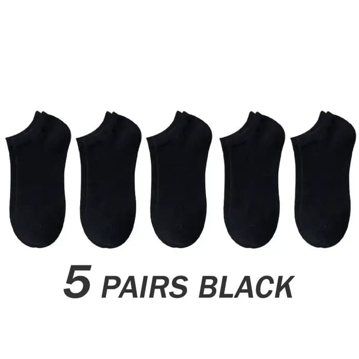 5 paires de chaussettes bateau unisexes décontractées, couleur unie, fines, respirantes, confortable