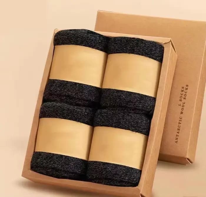 4 paires/lot hommes hiver Super épais chaussettes thermiques laine hommes femmes solide haute qualit