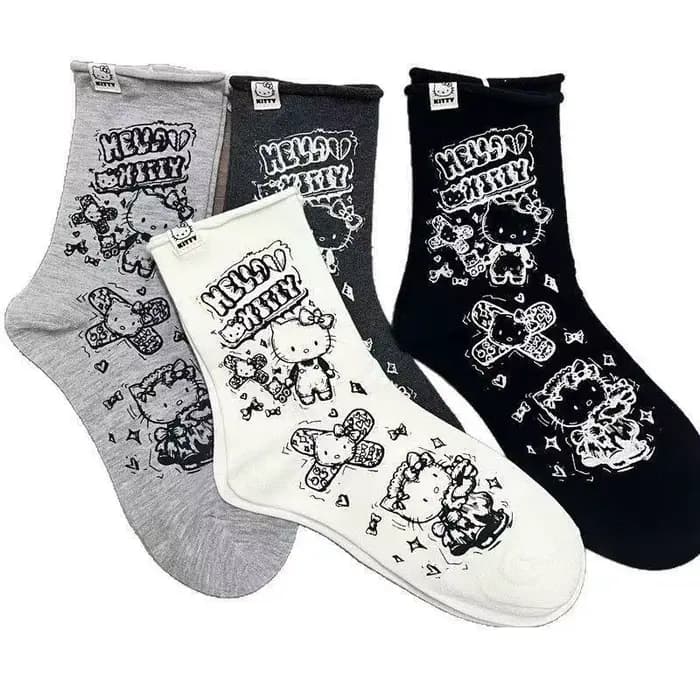 Personnage de dessin animé Hello Kitty chaussettes mi-mollet nouveau style personnalité douce concep