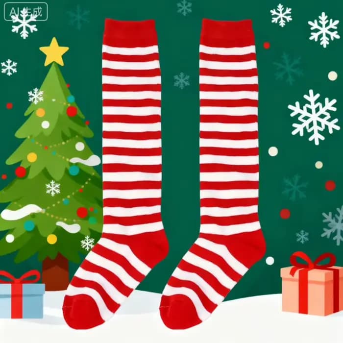 Chaussettes Cosplay pour enfants de 7 à 12 ans, nouvel an, noël, automne-hiver, hauteur des genoux, 