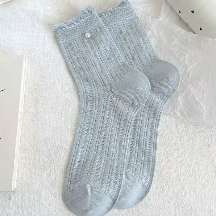 Chaussettes pour femmes, nouvelle mode printemps-été, fines, respirantes, en maille, mignonnes, long
