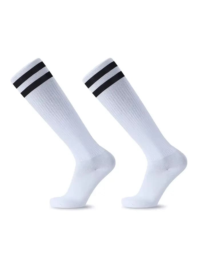 Chaussettes de Football pour enfants, garçons et filles, chaussettes rayées en coton respirant, Base