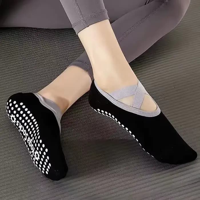 Chaussettes de yoga professionnelles antidérapantes pour femme, chaussettes de sport absorbant la tr