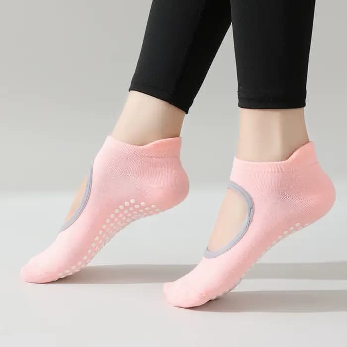 Chaussettes de Yoga à bandes pour femmes, Pilates, danse de Ballet, chaussettes en coton antidérapan