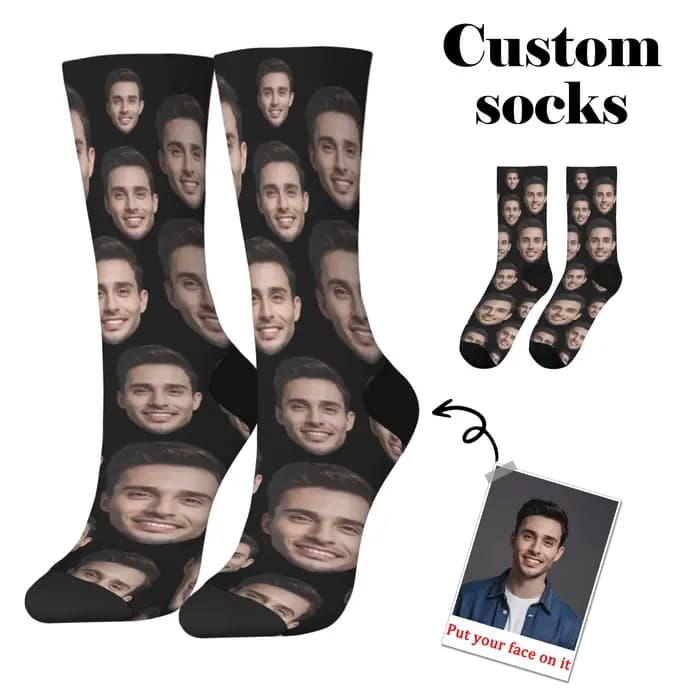 Chaussettes personnalisées avec Photo, confortables, décontractées, unisexes, nouveauté, chaussettes