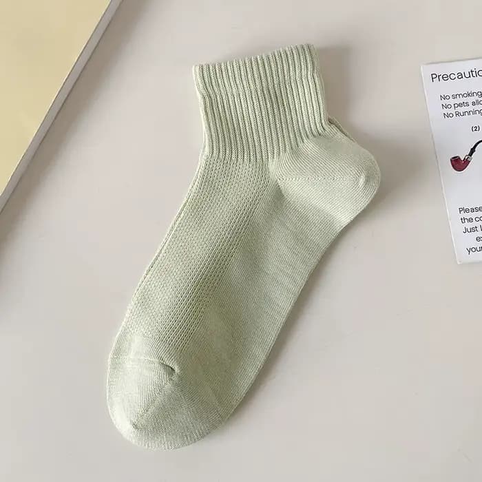 Chaussettes pour femmes, couleur unie, mode d'été, chaussettes en maille simples, absorbent la sueur
