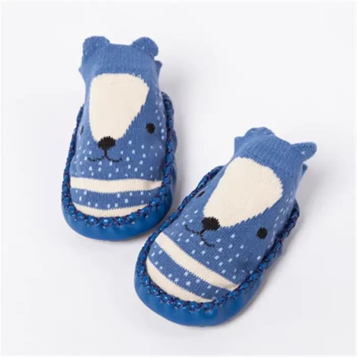 Chaussettes antidérapantes pour nouveau-né, chaussettes amusantes pour bébé garçon, avec semelles en