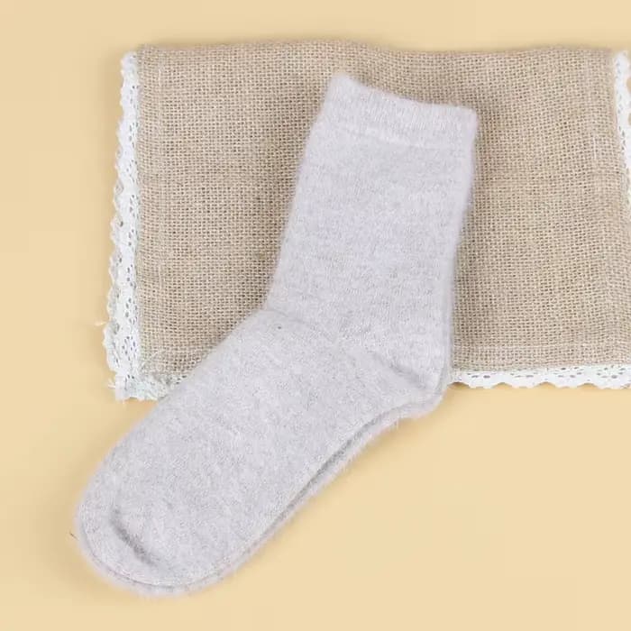 Chaussette loisirs cheville équipage floue épaisse laine de lapin femmes automne hiver chaud couleur