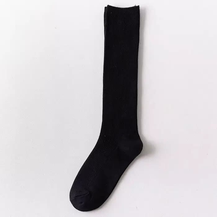 Chaussettes longues en coton coloré néon pour femmes, genou haut, monochromatique, Klein bleu, blanc
