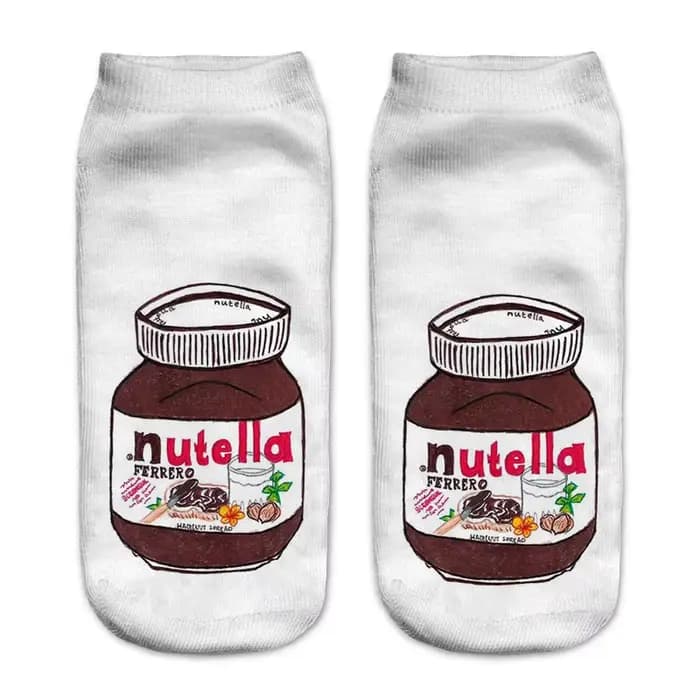 Chaussettes imprimées 3D Happy Calcetines unisexes pour femmes, chaussettes mignonnes et drôles, Nut