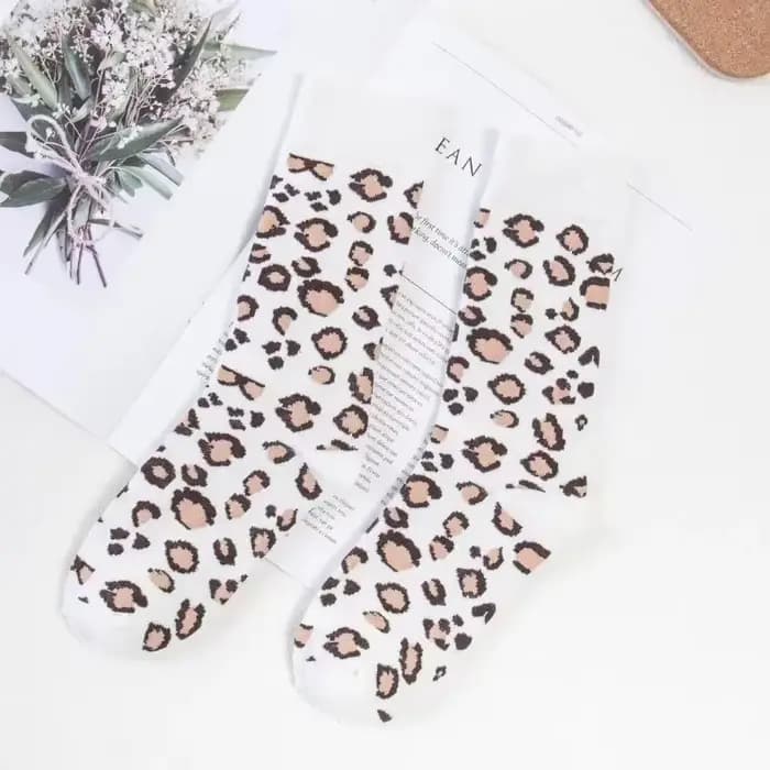 1 3 5 paires de chaussettes imprimées léopard pour femmes, douces, polyvalentes, à la mode, pour fil