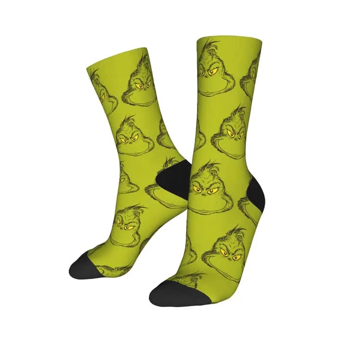 Nouvelles chaussettes pour hommes Hip Hop noël-s-vert-s-graissé chaussette Polyester Sport femmes ch