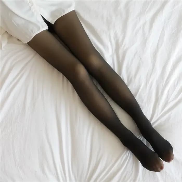 Collants thermiques pour femmes, collants translucides en polaire chauds pour l'hiver, bas noirs sex