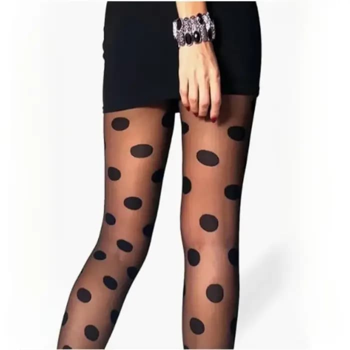 Collants en maille à pois taille haute collants fins à pieds transparents bas et bonneterie pour fem