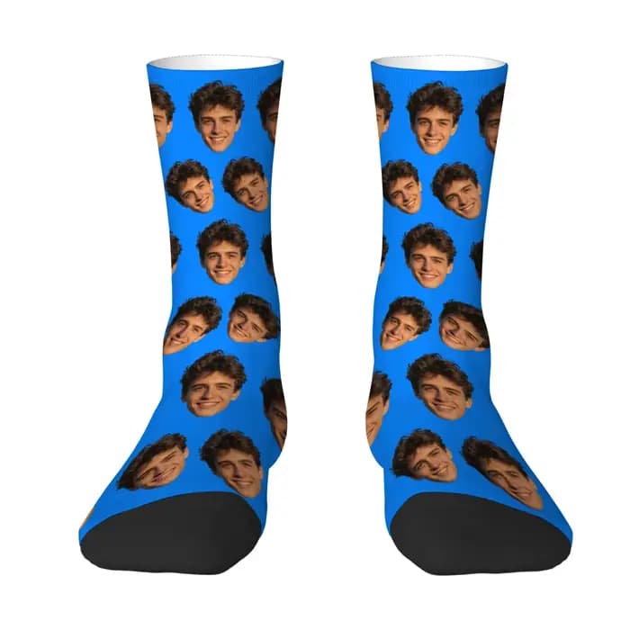 Chaussettes personnalisées avec photo de visage d'avatar pour hommes, chaussettes sur mesure, respir