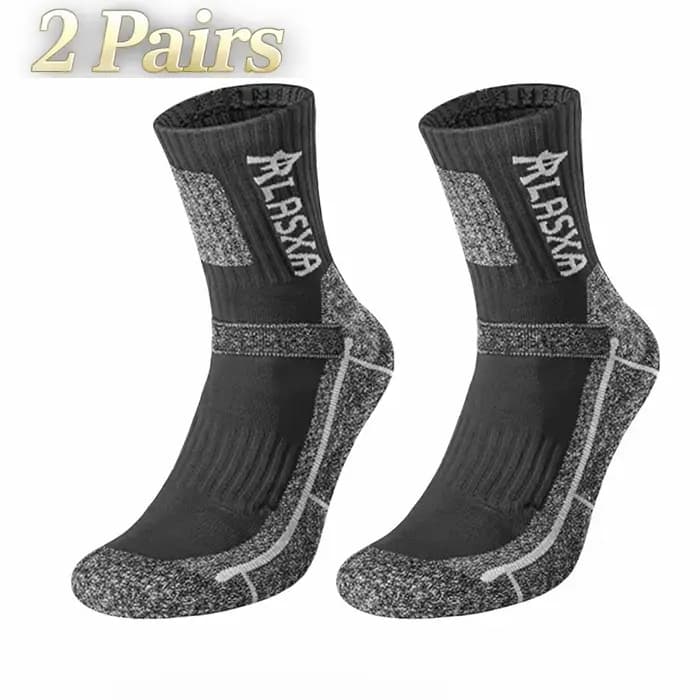 2 paires de chaussettes thermiques d'hiver pour hommes, chaussettes de sport, chaussettes de cyclism