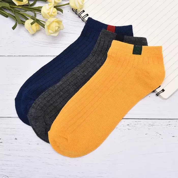 Hommes 10 couleurs tissé étiquette Comfo rtable coton chaussette pantoufles courtes cheville chausse