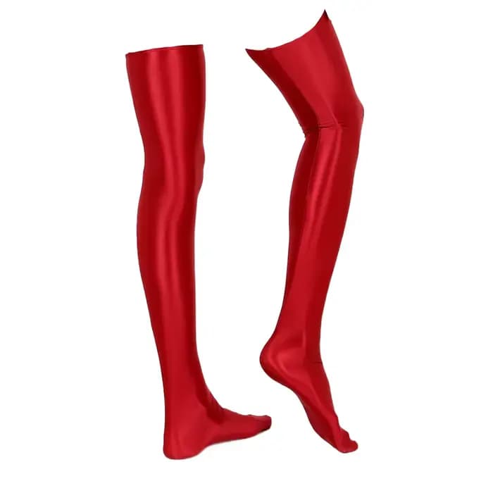 Chaussettes élastiques pour femmes, lisses, brillantes, cuisses hautes, décontractées, longueur aux 