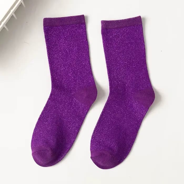 Chaussettes colorées de Style japonais, fil métallique, paillettes scintillantes, perle brillante, n