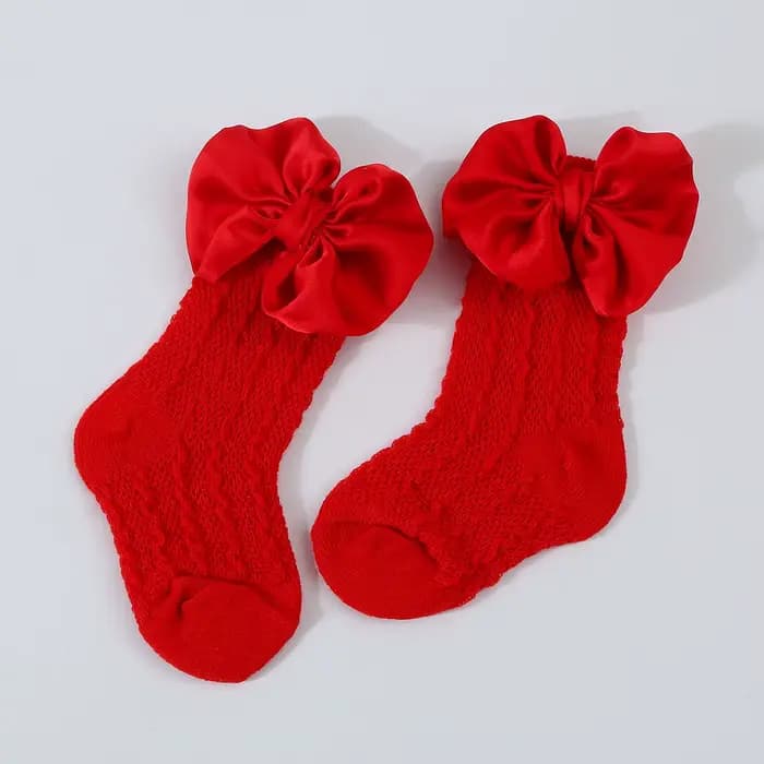 Chaussettes longues évidées pour nouveau-né, grandes bandes de sauna à nœud papillon, chaussettes so