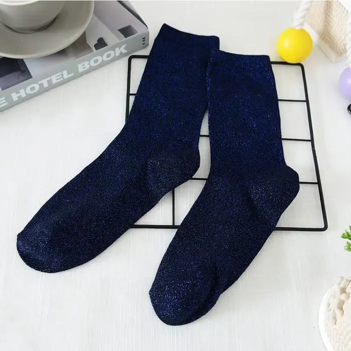 Chaussettes fines en soie brillante, version coréenne or et argent, douces et respirantes, sans cout