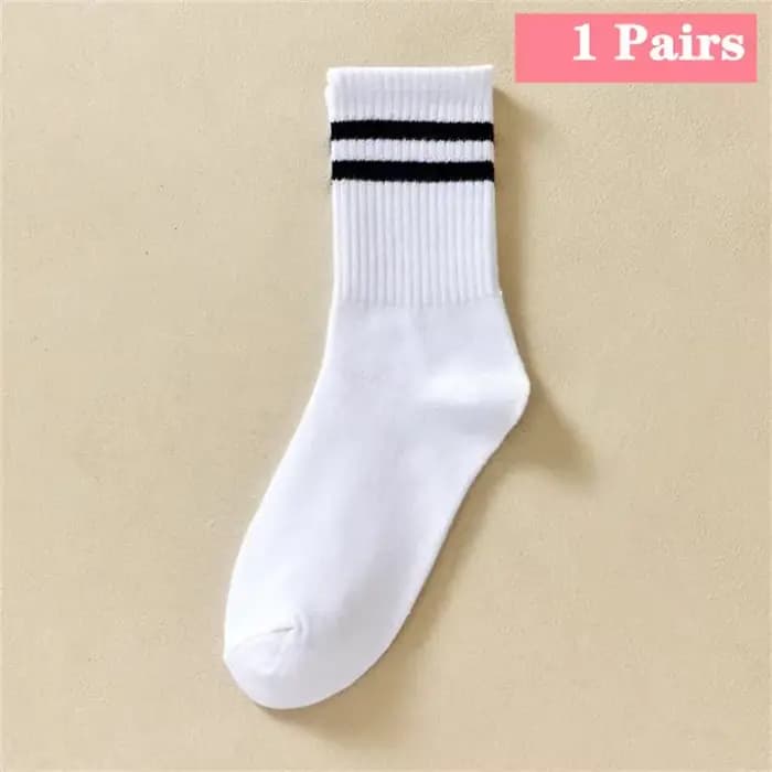Chaussettes mi-longues pour femmes, classiques, noir, blanc, couleur unie, à la mode, décontractées,