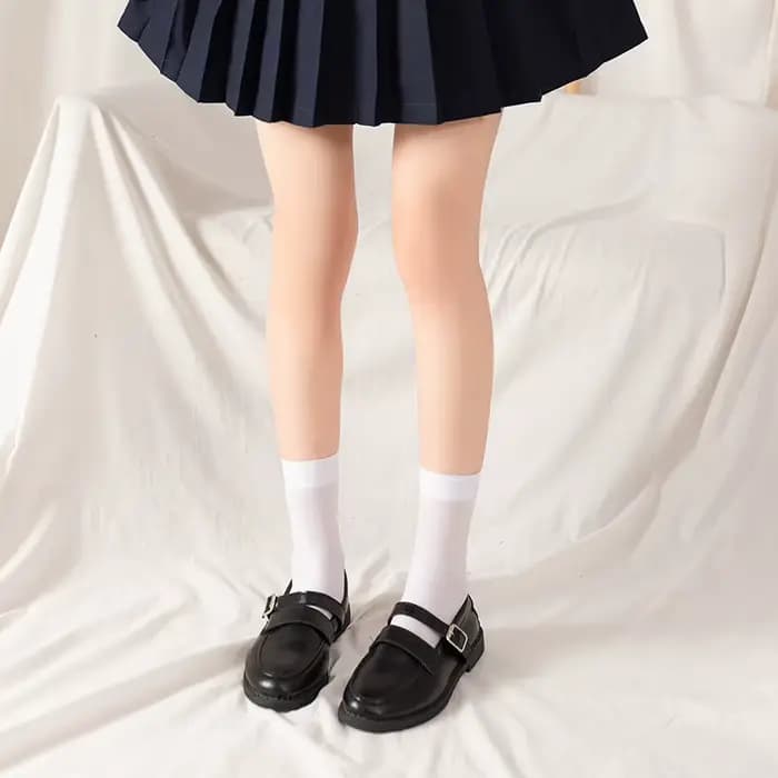 Kawaii – bas blancs pour enfants, au dessus du genou, pour filles, collants, chaussettes longues, tu