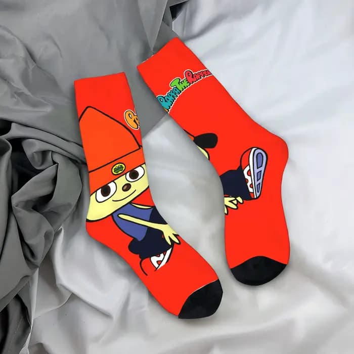Parappas The Rappers Stockings Chaussettes de loisirs imprimées, chaussettes antidérapantes d'automn