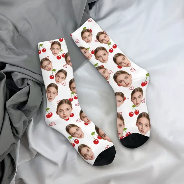 Chaussettes personnalisées avec photo du visage, cadeau personnalisé pour homme, cadeau de la Saint-