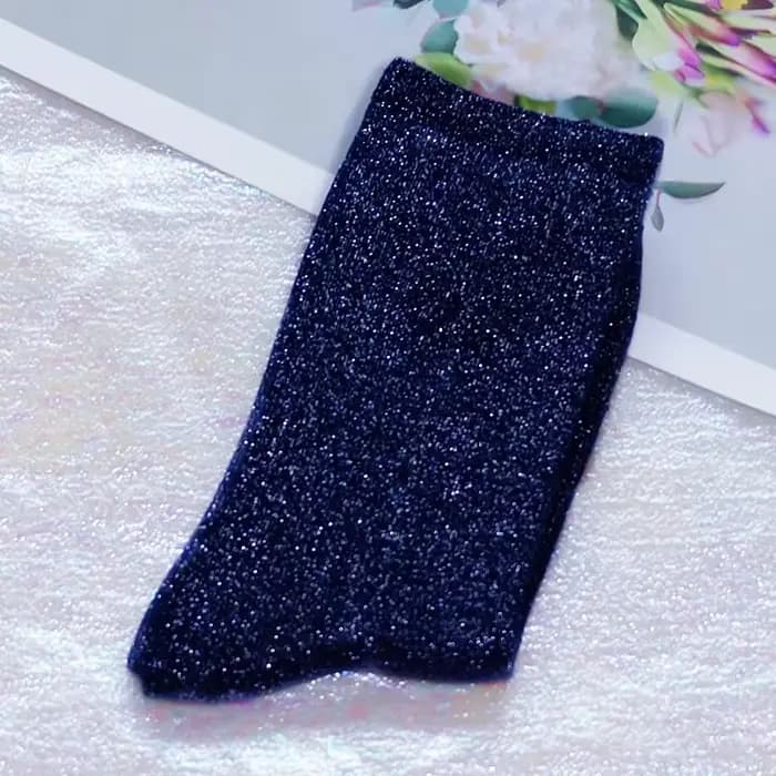 Chaussettes brillantes sexy à la mode, style coréen, chaussettes en soie dorée et argentée, design d