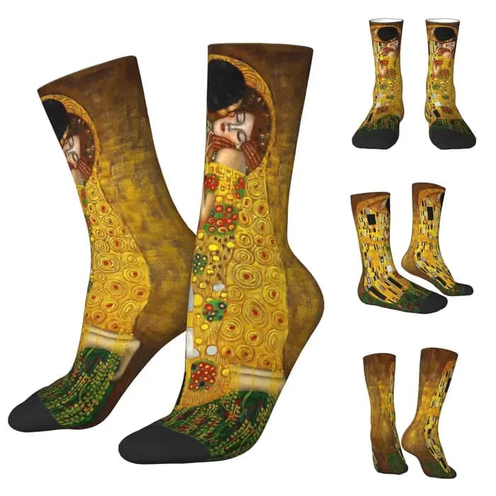 GustAbility-Chaussettes imprimées Klimt The Kd'appareils pour hommes et femmes, bas de loisirs appli