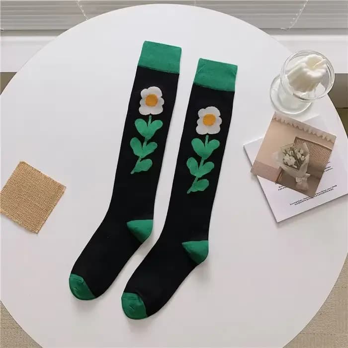 Chaussettes femme mi-cuisse mollet et genou chaussettes français rétro illustration littéraire abstr