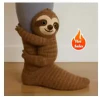    Chaussettes de sol en forme d'animal mignon tricoté en 3D, nouveauté amusante, chaussettes chaud