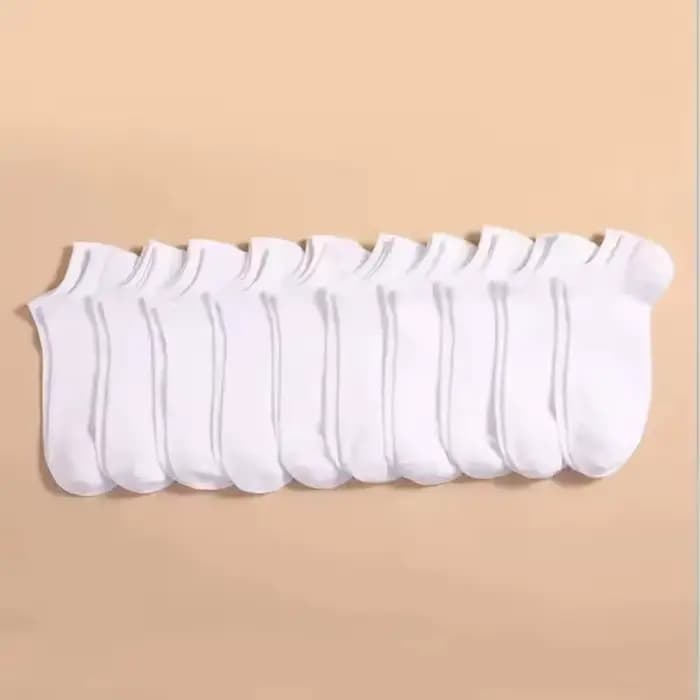 10 paires de chaussettes unisexes décontractées de couleur unie, fines, respirantes, confortables, a