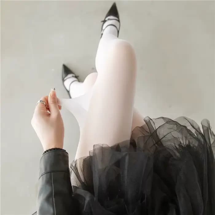 Bas transparents Sexy pour femmes, collants élastiques en Nylon respirant blanc vert Y2k Dopamine, c