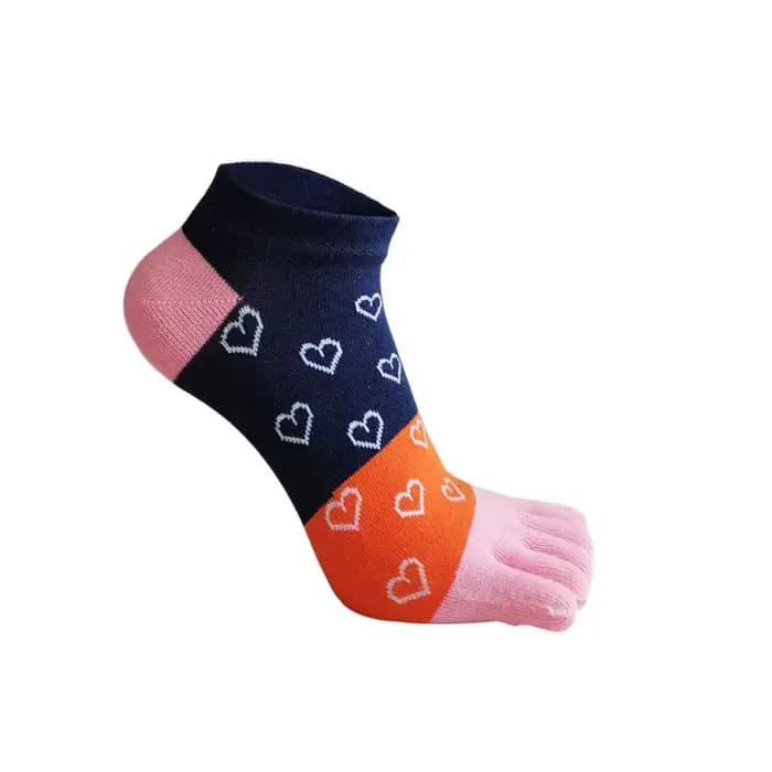 Chaussettes à cinq doigts pour femmes et filles, en coton rayé, absorbant la sueur, mignonnes, décon