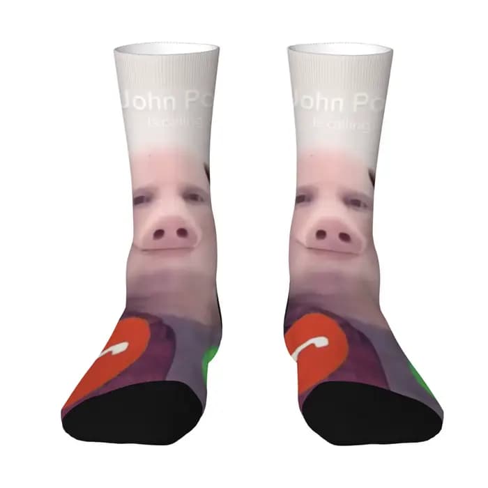 Chaussettes fantaisie pour hommes à motif John Pork, tendance, amusantes, confortables, respirantes,