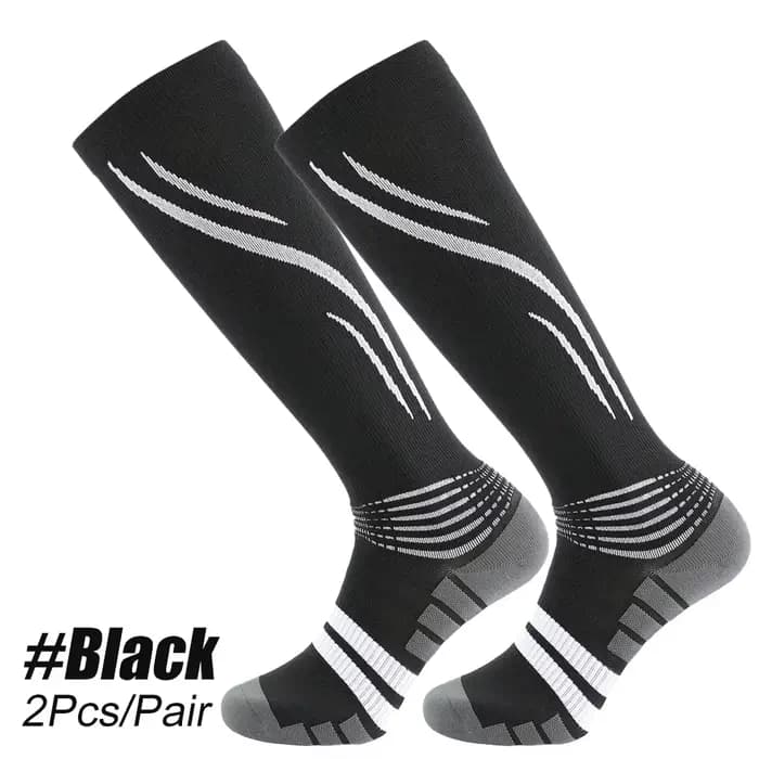 1 paire de chaussettes de sport à haute compression pour hommes et femmes, 20-30 MmHg, hauteur du ge