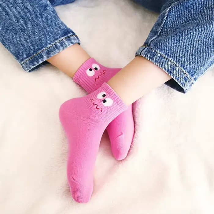 5 paires de chaussettes pour enfants, mignonnes et amusantes, motif d'émoticônes, confortables et re