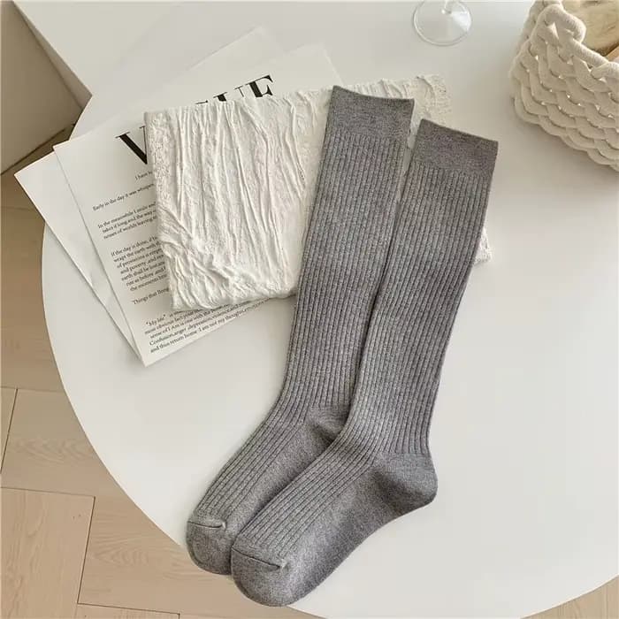 Femmes chaussettes longues cachemire femmes botte solide laine cuisse bas maigre décontracté coton s