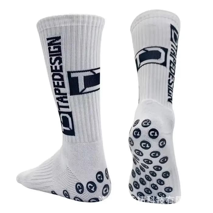 1 paire de nouvelles chaussettes de football mi-tube avec semelle antidérapante en silicone, coussin