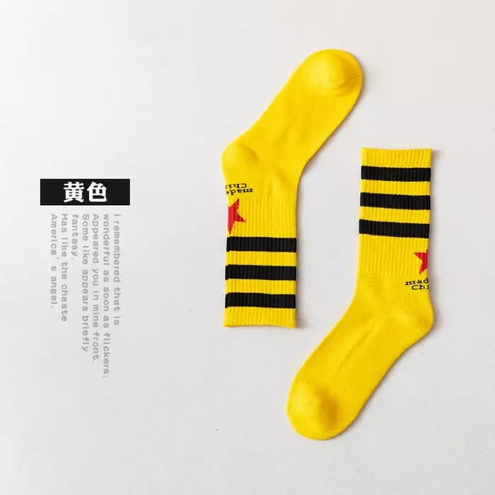Chaussettes unisexes pour hommes et femmes, en coton rayé, tie-dye, style streetwear, hip hop, haraj
