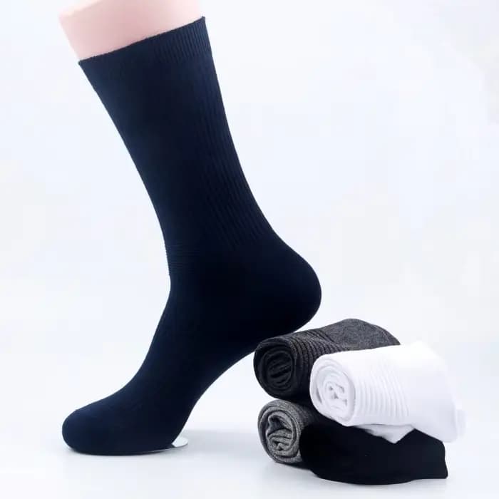Chaussettes respirantes pour hommes, 100 coton, longues, décontractées, d'affaires, noires et blanch