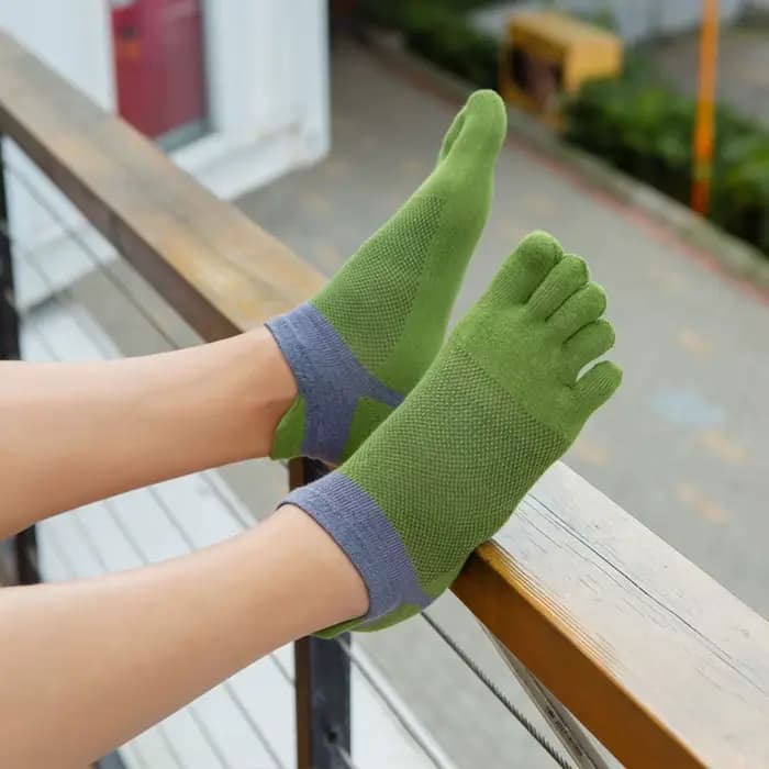 1 paire de chaussettes à cinq doigts EU38-44, maille Anti-Friction, invisibles, en coton respirant, 