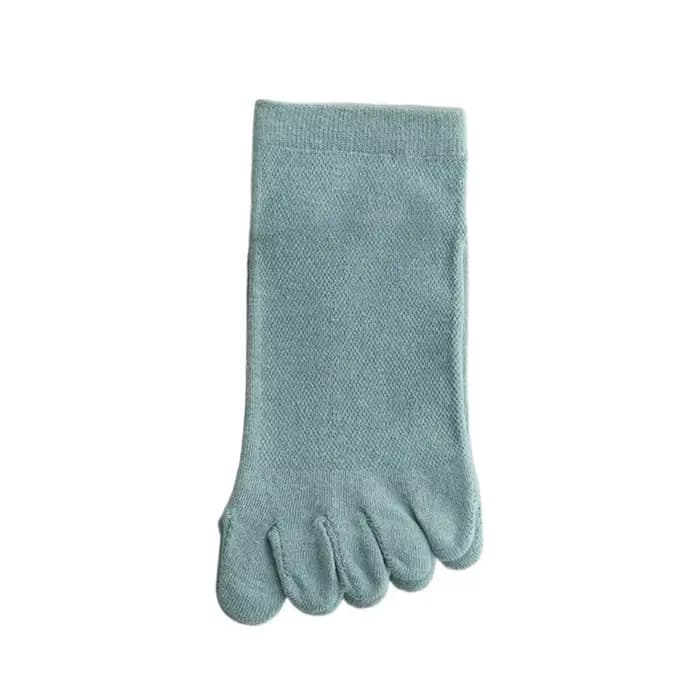 Chaussettes de sport en coton pour hommes, à cinq doigts, courtes, en maille, couleur unie, avec sép