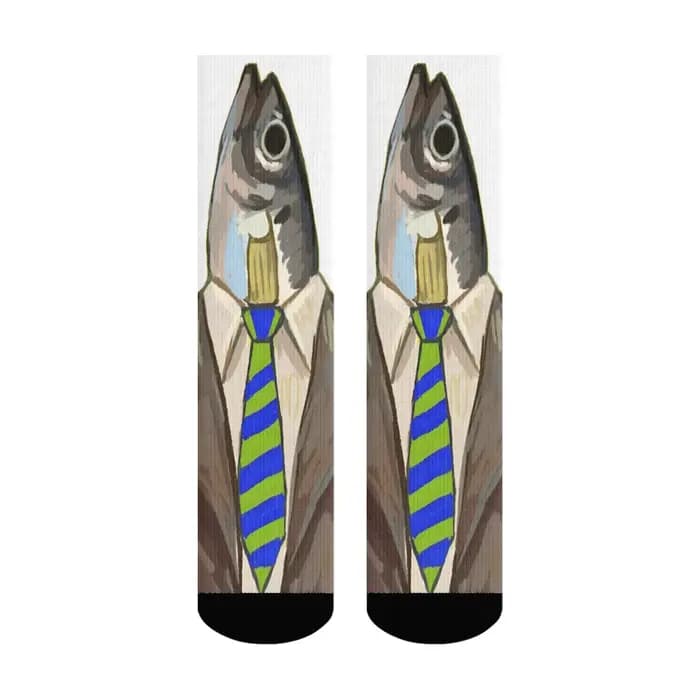 M. Chaussettes pour hommes Fish, antidérapantes, élastiques, respirantes, pour costumes, sports, cyc