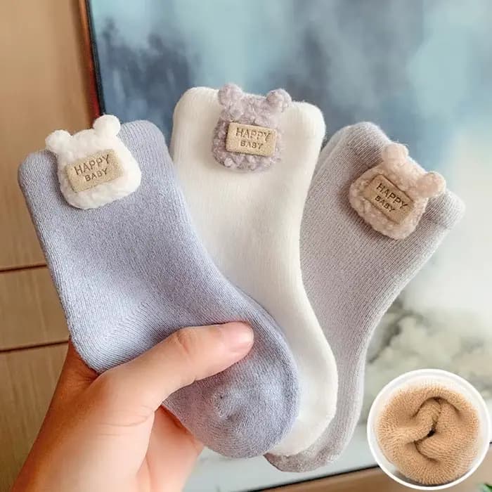 3 paires/lot chaud hiver bébé chaussettes mignon doux nouveau-né bébé fille garçon épaissir Terry ch