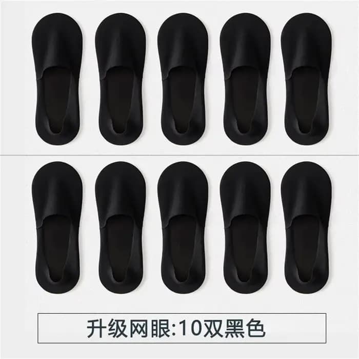 Chaussettes invisibles à coupe basse pour hommes, 10 paires, décontractées, antidérapantes, en coton